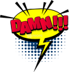 "Damn" Comic Speech Bubble