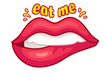 "Eat Me" Lips Sticker