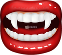 Glossy Red Vampire Fangs