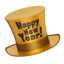 Happy New Year Gold Top hat