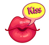 "Kiss" Lips Sticker