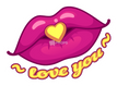 "Love You" Lips Sticker