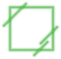 Green Neon Square Frame