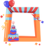 Orange Birthday Frame With Cake