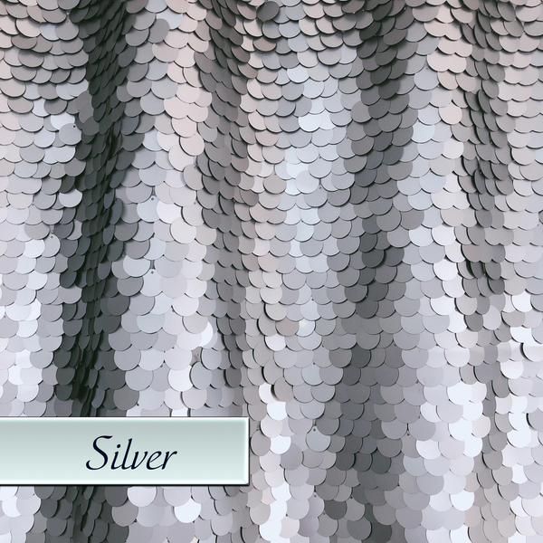 Matte Silver Large Sequins Backdrop