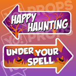 Halloween Sign Prop - Happy Haunting/Under your Spell