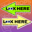 Attendant Sign - Colored "Look Here" Arrow