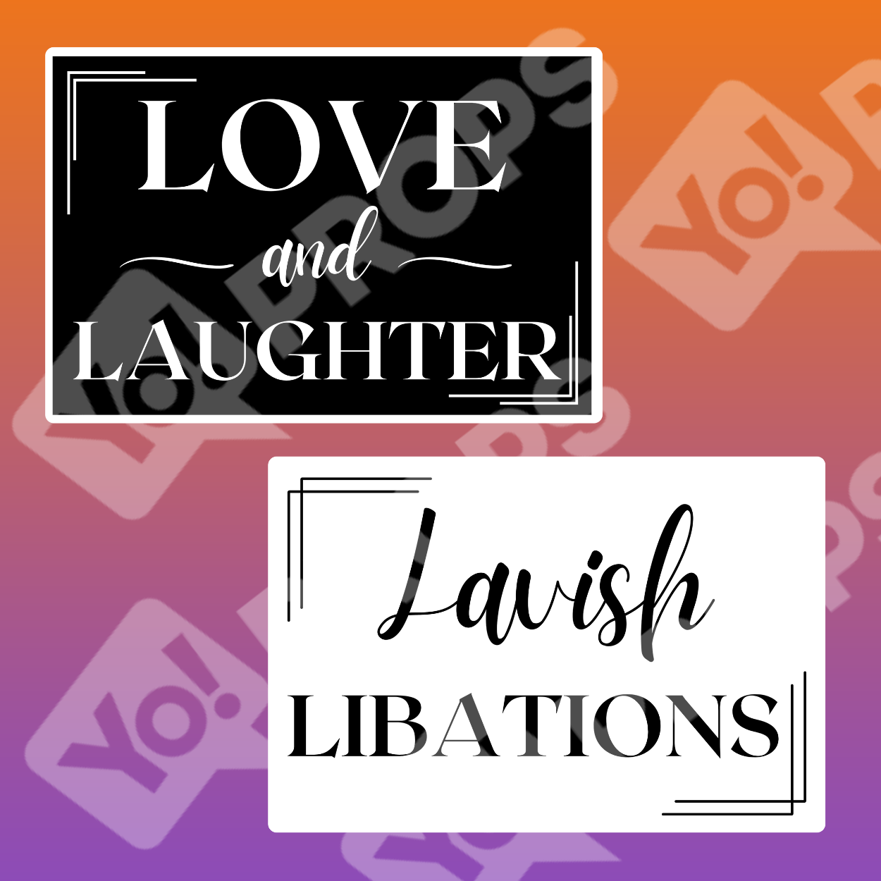 Black Tie Wedding Prop - Love and Laughter / | YoProps – Yo Props