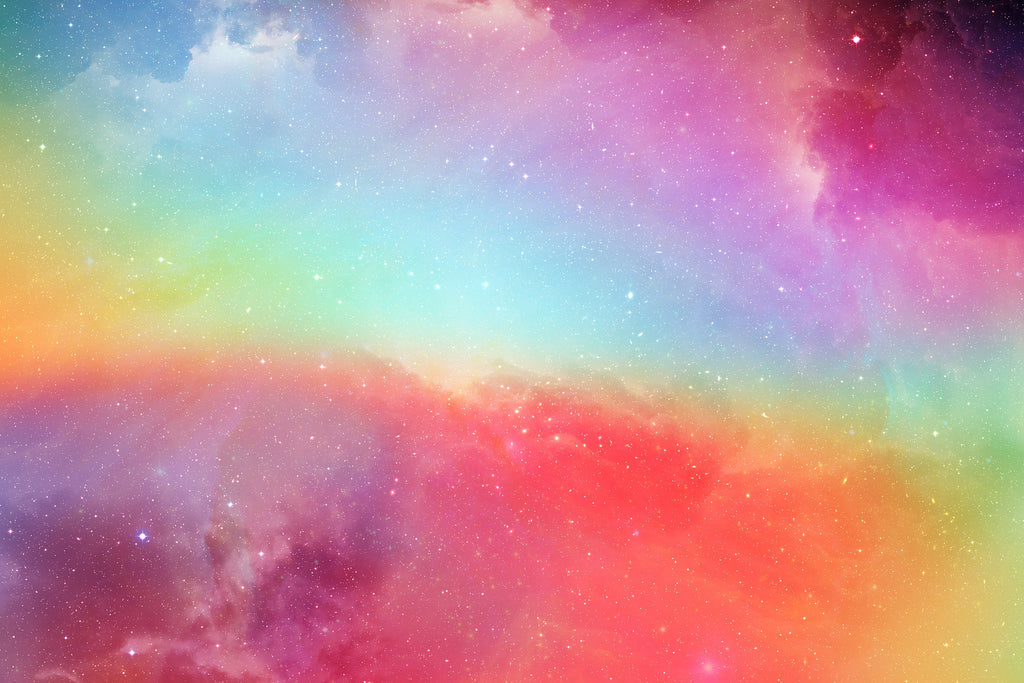 Orange Holographic Space Background