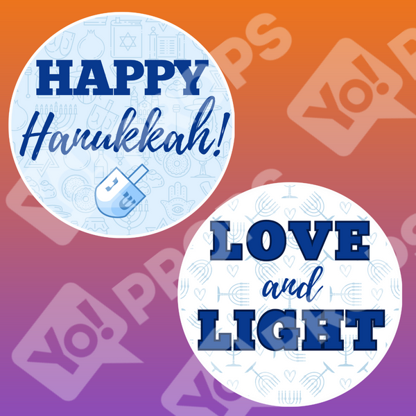 Hanukkah 2.0 Prop - Happy Hanukkah / Love and Light