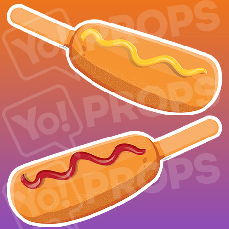 Food prop – Ketchup/Mustard on Corndog
