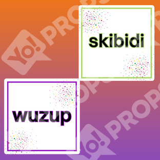 Slang Abbreviations Prop -Skibidi / Wuzup