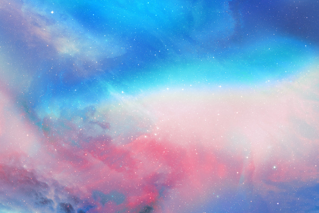 Blue Holographic Space Background