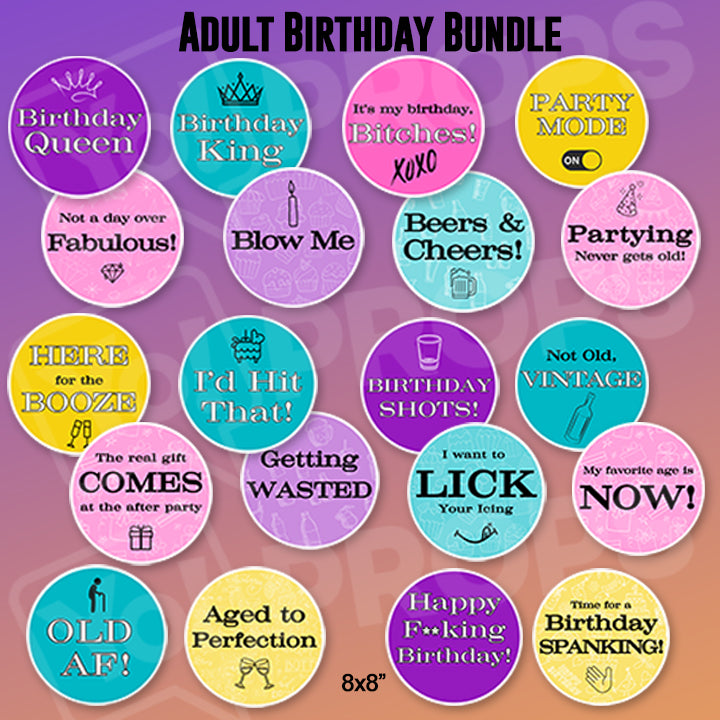 Adult Birthday Party Bundle of 10