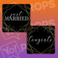 Chic Geometric Wedding Prop - Just Married / Congrats