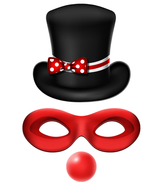 Clown Hat, Mask and Nose