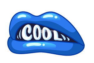 "Cool" Blue Lips Sticker