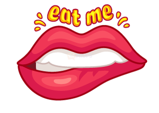 "Eat Me" Lips Sticker