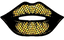 Black Gold Sparkly Lips