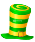 Green & Gold Dr Seuss Hat