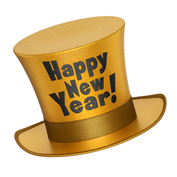 Happy New Year Gold Top hat