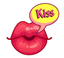 "Kiss" Lips Sticker