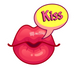"Kiss" Lips Sticker