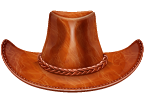 Brown Leather Cowboy Hat