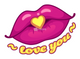 "Love You" Lips Sticker