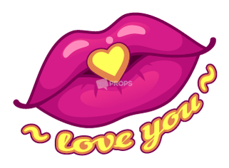 "Love You" Lips Sticker