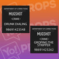 Busted! Mugshot Sign Prop - Drunk Dialing / Groping the Stripper