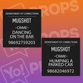 Busted! Mugshot Sign Prop - Dancing on the Bar / Humping a Parked Car