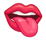 Licking Red Lips