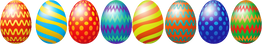 Row of Easter Eggs Overlay