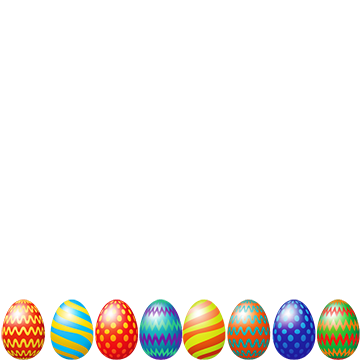 Row of Easter Eggs Overlay