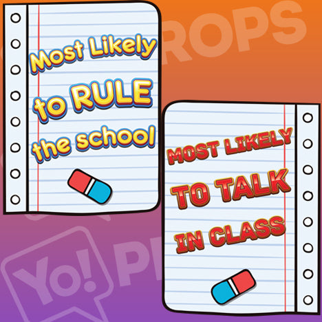 Back to School Prop - Most Likely to RULE the School / Most Likely to Talk in Class (9"x12")