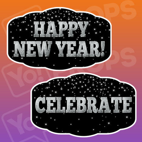 Silver New Years Phrases -Happy New Year / Celebrate