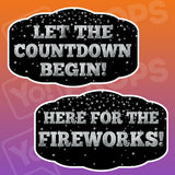 Silver New Years Phrases - Let Countdown Begin / Here for Fireworks