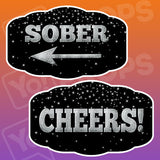 Silver New Years Phrases - Sober / Cheers