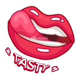 "Tasty" Lips Sticker