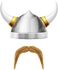 Viking Helmet and Mustache