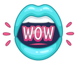 "Wow" Blue Lips Sticker