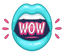 "Wow" Blue Lips Sticker