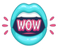 "Wow" Blue Lips Sticker
