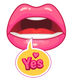 "Yes" Lips Sticker