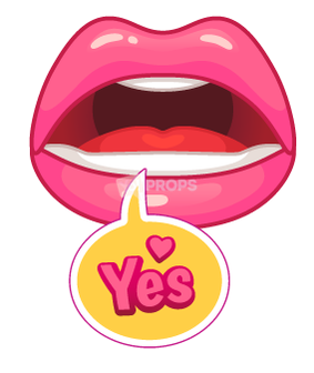 "Yes" Lips Sticker