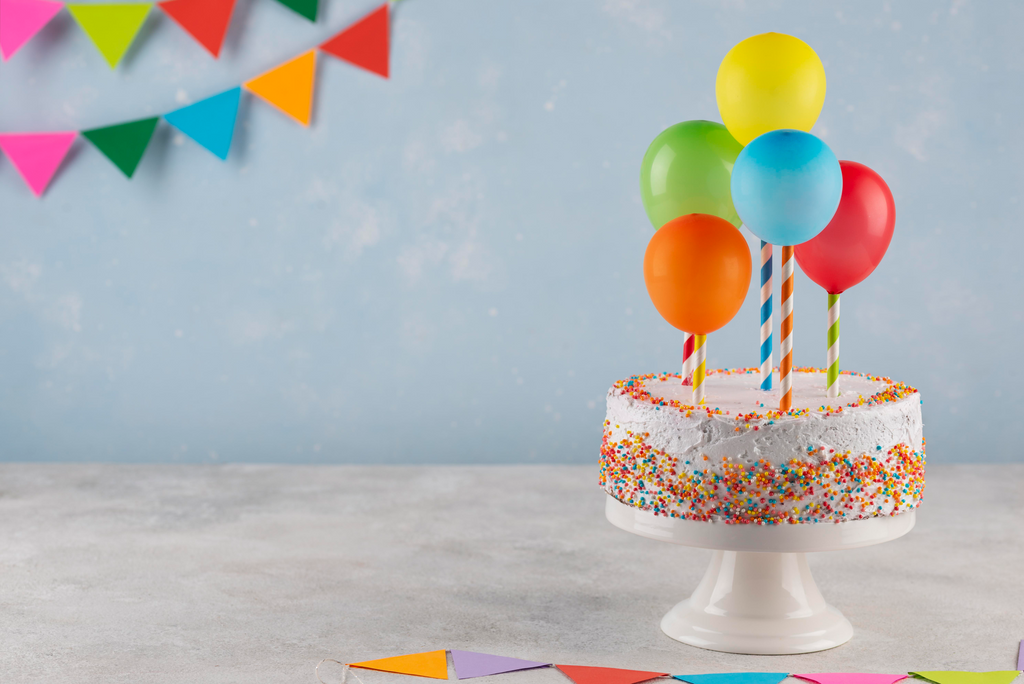 Party Table With Cake Background