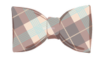 Beige Plaid Bowtie