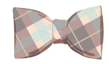 Beige Plaid Bowtie