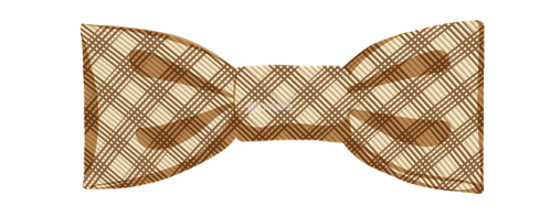 Beige Cream Plaid Bowtie